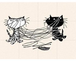 IXXI Pim & Pom 8, Fiep Westendorp - 80 x 60 cm - Gratis ophangtool - Grote wanddecoratie en posters - Speels, Cartoonesk, Illustraties, Line art