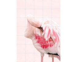 IXXI Pink Flamingo, Ingrid Beddoes - 100 x 140 cm - Gratis ophangtool - Grote wanddecoratie en posters - Kleurrijk, Fotografie, Slaapkamer, Woonkamer