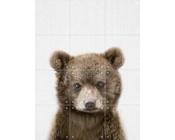 IXXI Print 353 Bear, Lila + Lola - 60 x 80 cm - Gratis ophangtool - Grote wanddecoratie en posters - Fotografie, Realisme, Kinderkamer, Woonkamer