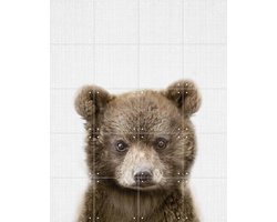 IXXI Print 353 Bear, Lila + Lola - 80 x 100 cm - Gratis ophangtool - Grote wanddecoratie en posters - Fotografie, Realisme, Kinderkamer, Woonkamer