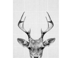 IXXI Print 38 Deer, Lila + Lola - 80 x 100 cm - Gratis ophangtool - Grote wanddecoratie en posters - Fotografie, Minimalistisch, Woonkamer
