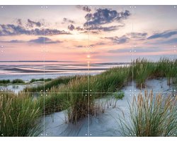 IXXI Relaxing sunset at the dune beach, Jan Becke - 80 x 60 cm - Gratis ophangtool - Grote wanddecoratie en posters - Naturalisme, Fotografie