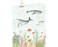 IXXI Sealife, Creative Lab Amsterdam - 100 x 140 cm - Gratis ophangtool - Grote wanddecoratie en posters - Speels, Illustraties, Grafisch Ontwerp