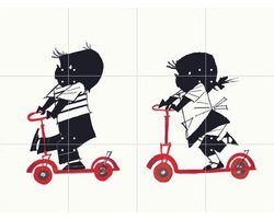 IXXI Step, Fiep Westendorp - 80 x 60 cm - Gratis ophangtool - Grote wanddecoratie en posters - Illustraties, Speels, Cartoonesk, Babykamer