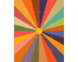 IXXI Sun, Florent Bodart - 80 x 100 cm - Gratis ophangtool - Grote wanddecoratie en posters - Kleurrijk, Kinderkamer, Babykamer, Baby, Kinderen
