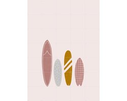 IXXI Surfboards Pink, Menina Lisboa & Various - 100 x 140 cm - Gratis ophangtool - Grote wanddecoratie en posters Babykamer, Kinderkamer, Baby