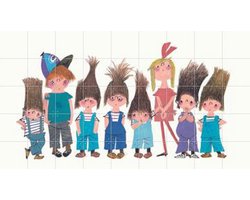 IXXI Vrienden, Fiep Westendorp - 180 x 100 cm - Gratis ophangtool - Grote wanddecoratie en posters - Speels, Kleurrijk, Vintage, Cartoonesk