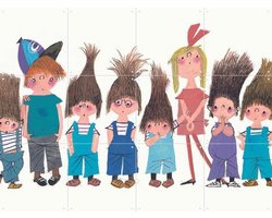 IXXI Vrienden, Fiep Westendorp - 80 x 60 cm - Gratis ophangtool - Grote wanddecoratie en posters - Kleurrijk, Illustraties, Vintage, Cartoonesk