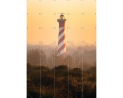 IXXI Vuurtoren van Burg-Haamstede, Michael Huijgens & Kunst in Kaart - 100 x 140 cm - Gratis ophangtool - Grote wanddecoratie en posters - Fotografie