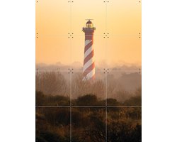 IXXI Vuurtoren van Burg-Haamstede, Michael Huijgens & Kunst in Kaart - 60 x 80 cm - Gratis ophangtool - Grote wanddecoratie en posters - Fotografie