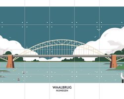 IXXI Waalbrug, Studio Kars + Boom & Design Podium Nijmegen - 100 x 80 cm - Gratis ophangtool - Grote wanddecoratie en posters - Grafisch Ontwerp