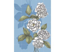 IXXI White Roses, Cecilia Battaini - 100 x 140 cm - Gratis ophangtool - Grote wanddecoratie en posters - Naturalisme, Illustraties, Tekeningen