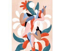 IXXI Wild Flowers, Maggie Stephenson - 80 x 100 cm - Gratis ophangtool - Grote wanddecoratie en posters - Abstract, Kleurrijk, Illustraties, Speels