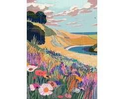 IXXI Wildflower Hill, Artclaud - 100 x 140 cm - Gratis ophangtool - Grote wanddecoratie en posters - Illustraties, Kleurrijk, Slaapkamer, Woonkamer