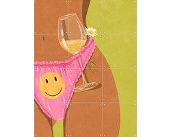 IXXI Wine and Me Summer Edition, Raissa Oltmanns - 60 x 80 cm - Gratis ophangtool - Grote wanddecoratie en posters - Speels, Kleurrijk, Grafisch