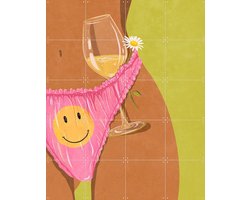 IXXI Wine and Me Summer Edition, Raissa Oltmanns - 80 x 100 cm - Gratis ophangtool - Grote wanddecoratie en posters - Speels, Kleurrijk, Grafisch