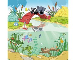 IXXI Woezel & Pip Onderwater, Woezel & Pip & Van Hoorne Studios - 120 x 120 cm - Gratis ophangtool - Grote wanddecoratie en posters - Fantasierijk
