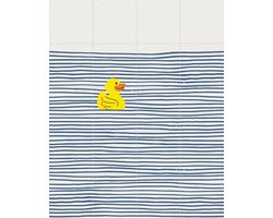 IXXI Yellow Rubber Duck, Little Dean & Various - 80 x 100 cm - Gratis ophangtool - Grote wanddecoratie en posters - Strepen, Pop art, Minimalistisch