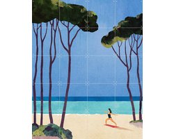 IXXI Yoga Girl, Henry Rivers - 80 x 100 cm - Gratis ophangtool - Grote wanddecoratie en posters - Grafisch Ontwerp, Speels, Kleurrijk, Illustraties