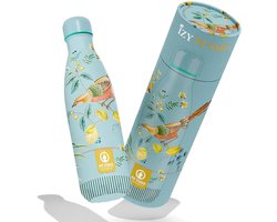 IZY Drinkfles - Pip Studio - Little Birds Blauw - Inclusief donatie - Waterfles - Thermosbeker - RVS - 12 uur lang warm - 500 ml