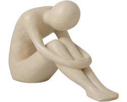 J-Line Abstracte mannenfiguur - polyresin - gebroken wit