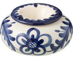 J-Line asbak Granada - keramiek - wit/blauw - large