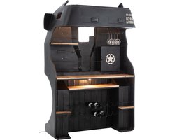 J-Line bar Vrachtwagen - metaal/mango - hout - zwart/naturel