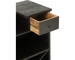 J-Line barkast 2 Lades - mango hout - zwart