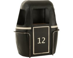 J-Line barkast Kabelwagen - ijzer/hout - zwart/wit