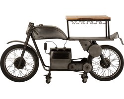 J-Line barkast Motorfiets 12 Glazen + 6 Flessen - metaal/hout - donkergrijs