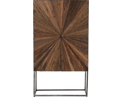 J-Line barkast Shanil 2 Deuren - hout/ijzer - naturel/grijs