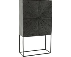 J-Line barkast Shanil - hout/ijzer - zwart