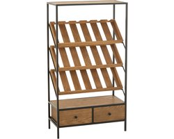 J-Line barkast Wine - hout - naturel/zwart - medium