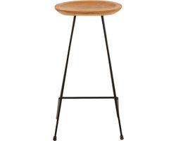 J-Line barkruk - hout/ijzer - naturel