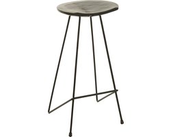 J-Line barkruk - hout/ijzer - zwart