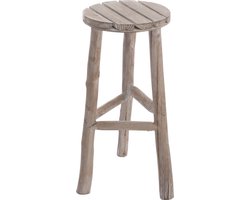 J-Line barkruk Rond - hout - wit - medium