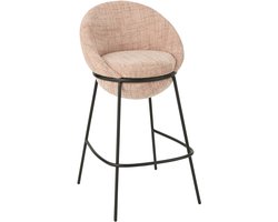 J-Line barstoel - ijzer - lichtroze/zwart