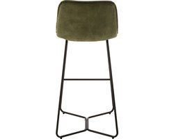 J-Line barstoel Laurent - metaal/textiel - groen - 2 stuks