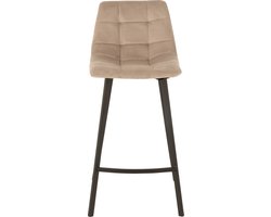 J-Line barstoel Olivier - textiel/metaal - beige - 2 stuks
