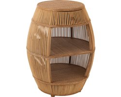 J-Line bartafel Barrel - jute/bamboe - naturel