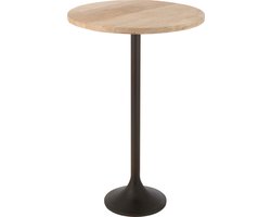 J-line - Bartafel Metaal/mango Hout Naturel/zwart - 65x65x100cm