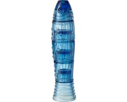 J-Line beker Vis - glas - transparant & hoogblauw - woonaccessoires