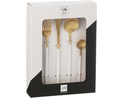 J-Line bestek - roestvrij staal - goud/wit - box van 24 stuks