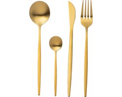 J-Line bestek - roestvrij staal - mat goud - box van 24 stuks