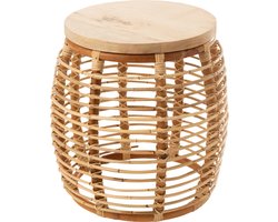 J-line - Bijzettafel Ana Rotan Naturel - 40x40x48cm