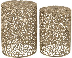 J-Line bijzettafel Blad - aluminium - goud - 2 stuks