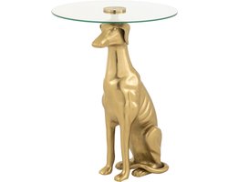 J-Line Bijzettafel Dog Base Aluminium/Glas Goudkleurig