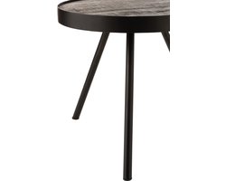 J-Line bijzettafel Fien Hoog - hout/ijzer - donkerbruin/zwart