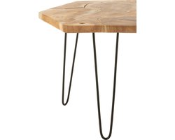 J-Line bijzettafel hexagon - hout/metaal - naturel - 2 stuks