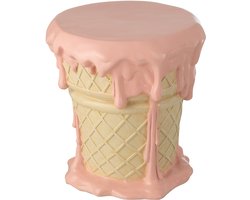 J-Line bijzettafel Ijsje - polyresin - lichtroze/beige